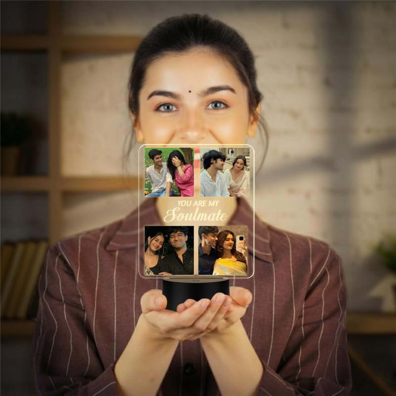 Personalized You are My Soulmate LED Night Lamp with Warm White Light Gift for Wife, Husband, Girlfriend, Boyfriend Birthday Gift for Loveable Person